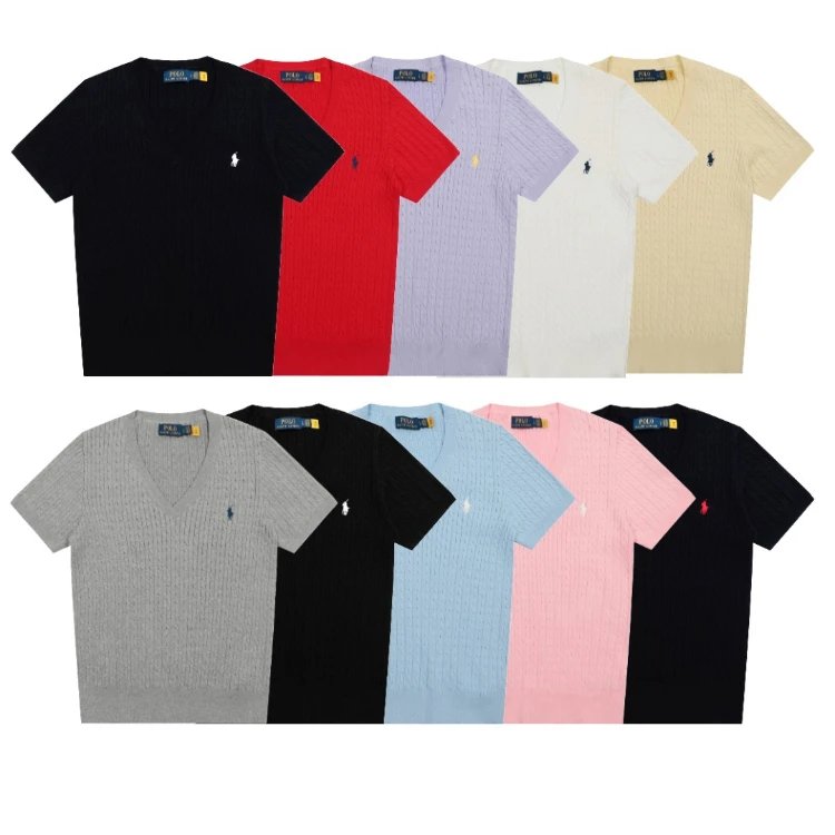Polo Ralph Lauren Cable Knit V-Neck T-Shirt [10 styles]